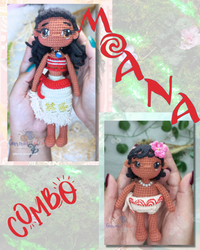 PADRÃO MOANA e BABY MOANA - Padrão em PDF (PORTUGUÊS)