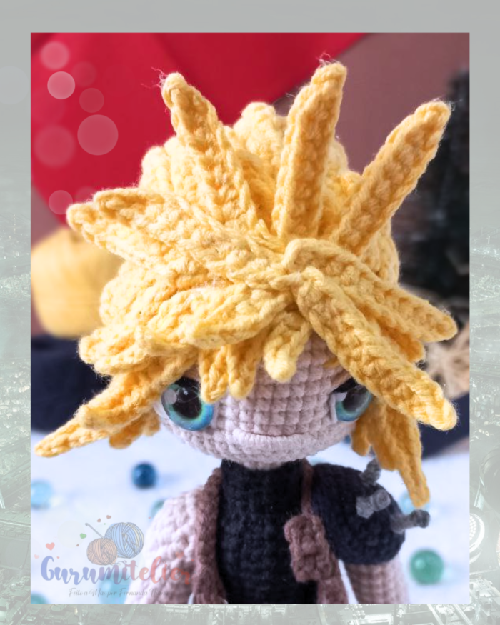 PADRÃO PDF Cloud Strife - RECOMPENSA APOIA-SE "A SOCIEDADE DO AMIGURUMI" - Imagem 2